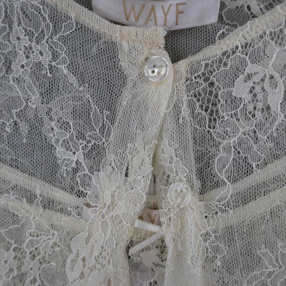 WAYF Penelope Lace Camisole Cardigan Set Womens‎ L Sheer Coquette Feminine NWT